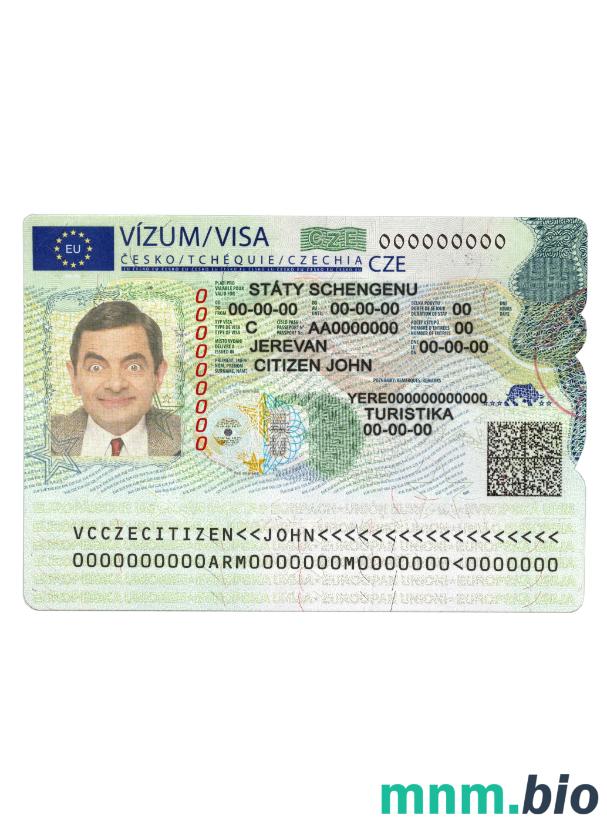 Czeska wiza schengen w pełni edytowalna PSD